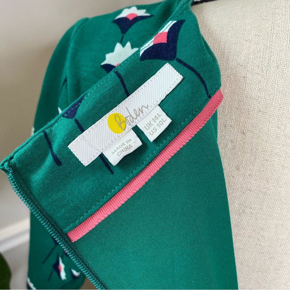 BODEN Leonie Ponte MIDI Dress in Forest Green - Picture 10 of 12